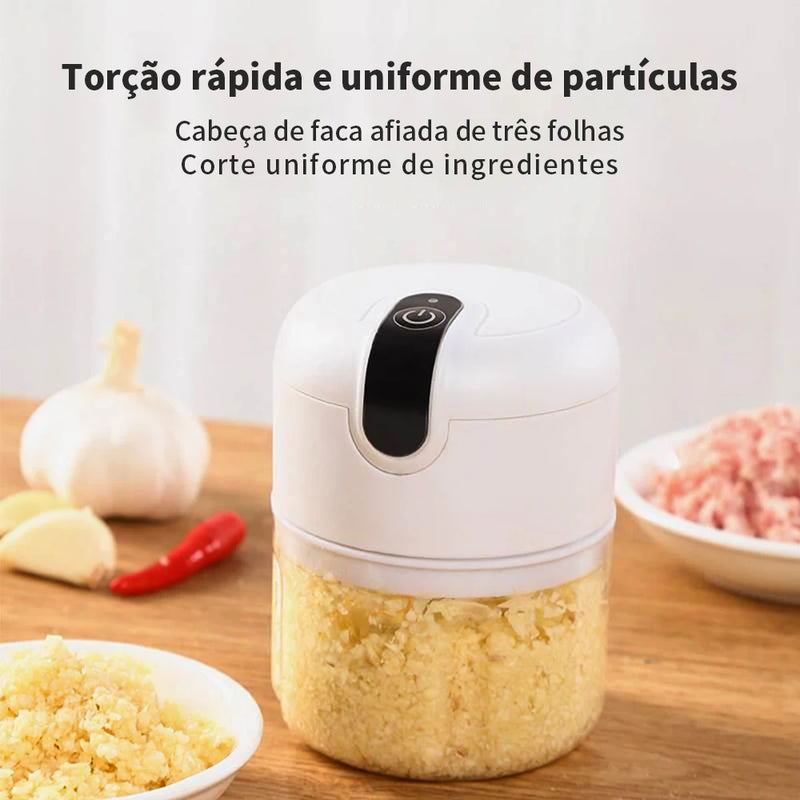 Mini Processador Elétrico 3 Lâminas Recarregável USB 250ml